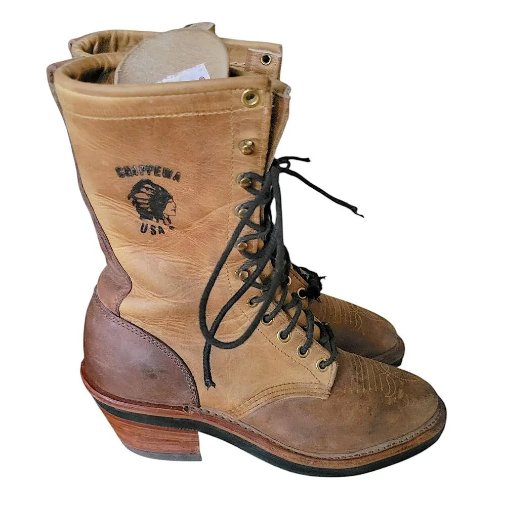 Leather Chippewa Lace Up Boots - Picture 1 of 8